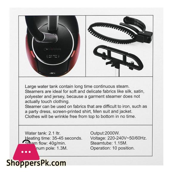 Anex Deluxe Garment Steamer 2000W Water Tank Silver AG-1020