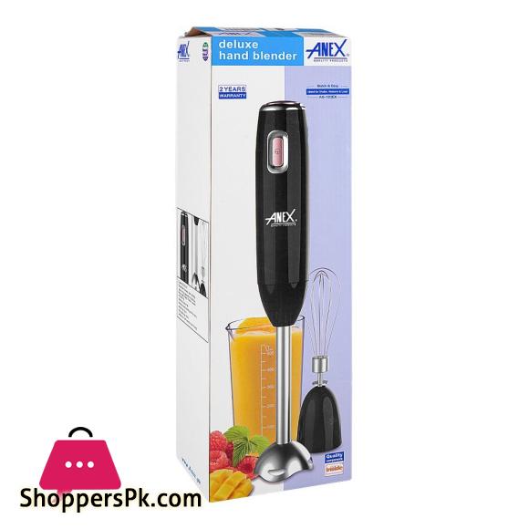 Anex Deluxe Hand Blender With Whisk 500ml Plastic Jar 300W AG-123