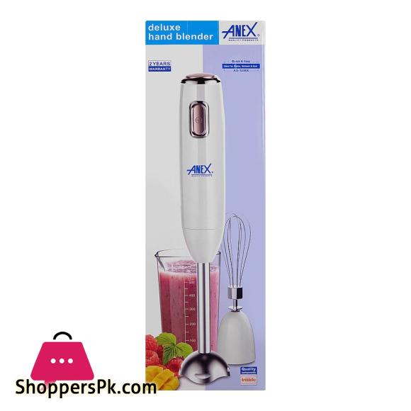 Anex Deluxe Hand Blender With Whisk 500ml Plastic Jar 300W AG-123