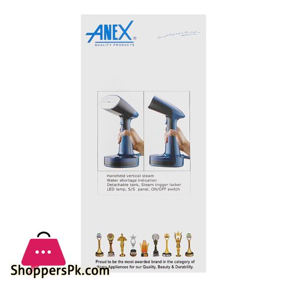 Anex Deluxe Handy Garment Steamer 1900W Detachable Tank Grey & Black AG-1019