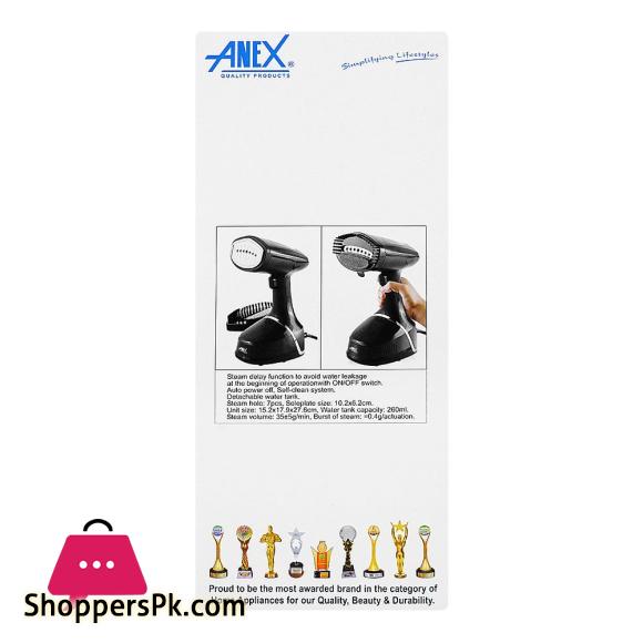 Anex Deluxe Handy Garment Steamer Detachable Water Tank 2100W AG-1018