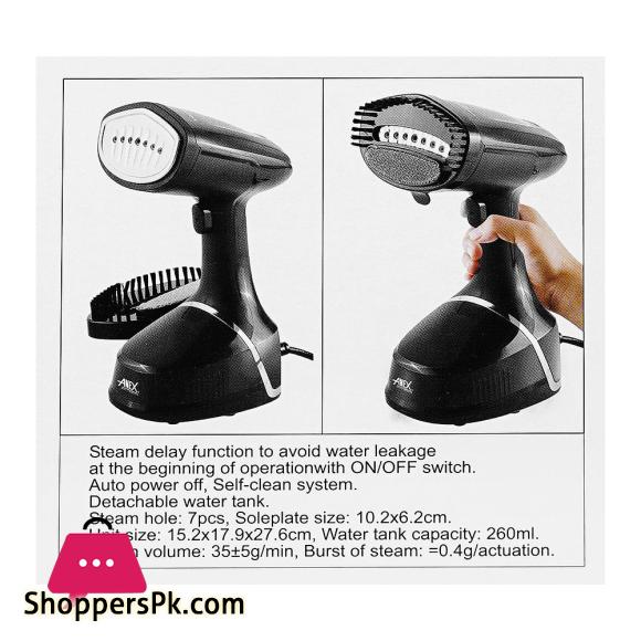 Anex Deluxe Handy Garment Steamer Detachable Water Tank 2100W AG-1018