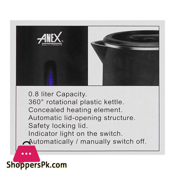 Anex Deluxe Kettle 1000W 800ml Capacity AG-4060