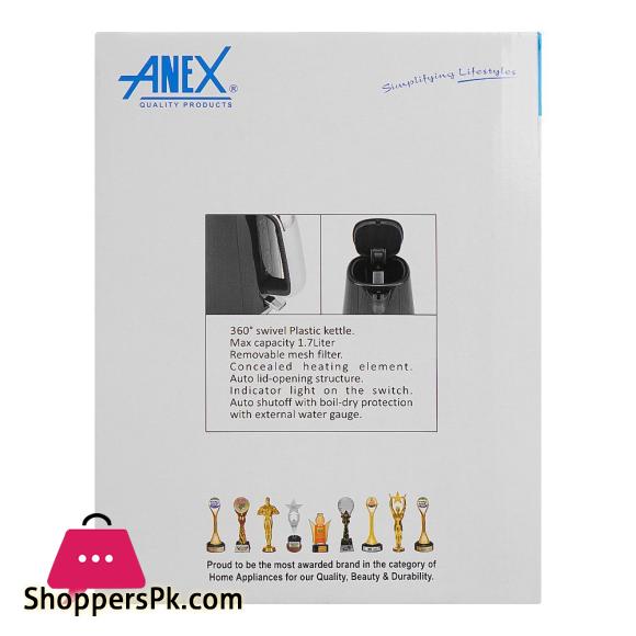Anex Deluxe Kettle 1700ml Capacity 2000W AG-4065