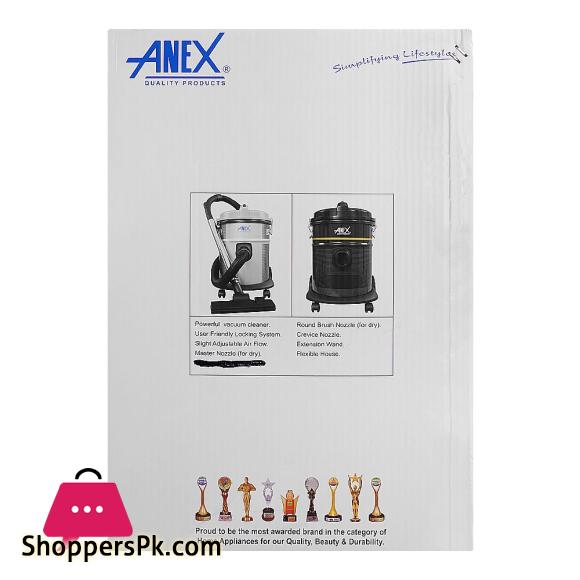 Anex Deluxe Vacuum Cleaner 1500W Black & Silver AG -2097