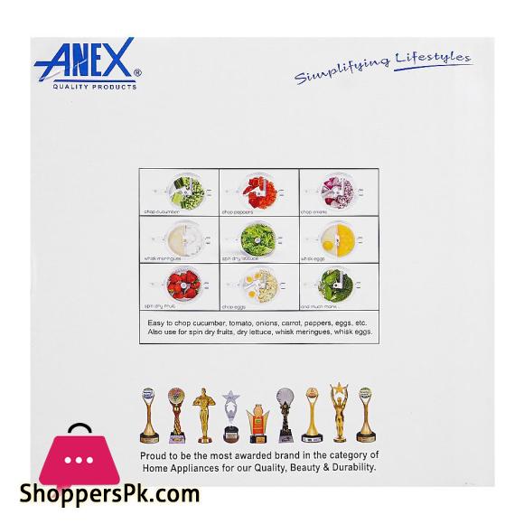 Anex Quick Hand Mixer With 10 Functions Manual Food Cutter AG-10