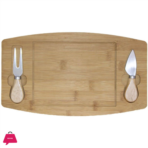 Bamboo Cheese & Pizza Board Serving Platter