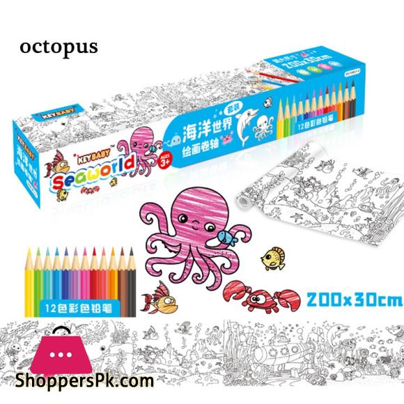 Children Drawing Roll DIY Painting Graffiti Scroll Coloring Roll Educational Toys For Kids Baby Gift