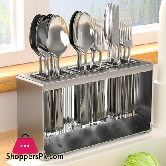 Cutlery Storage Container Kitchen Tool Rack With Separate Compartments