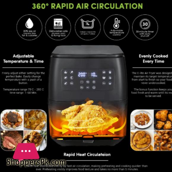 E-Lite 7L Digital Smart Air Fryer 1500W - Black EAF-001