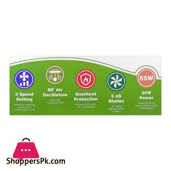 E-Lite Appliances 55W Pedestal 16 FanEPF-16
