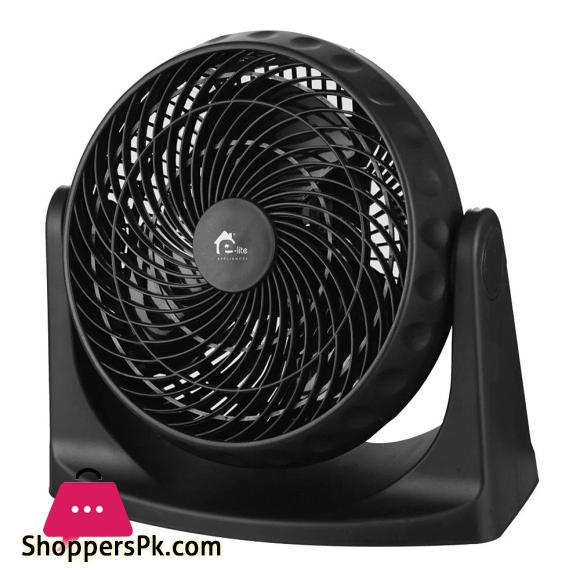 E-Lite High Velocity Turbo Fan 3 Speeds Adjustable Tilt Black EVF-08