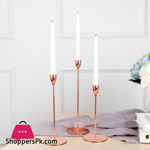European Style Metal Candle Holders Set of 3