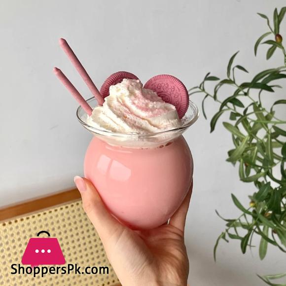 Matka Glass Sundae Milkshake Cup Ice Cream Juice Dessert Parfait Yogurt Milk Tea Cup - 550ml