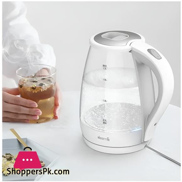 New Xiaomi Deerma Transparent Electric Kettle SH30W 1.7L Capacity 360º rotation Easy To Clean 2200W White