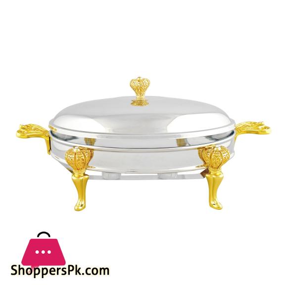 Oval Casserole Serving Glass Dish - Buffet Food Warmer, 3 Liter, KC300SW