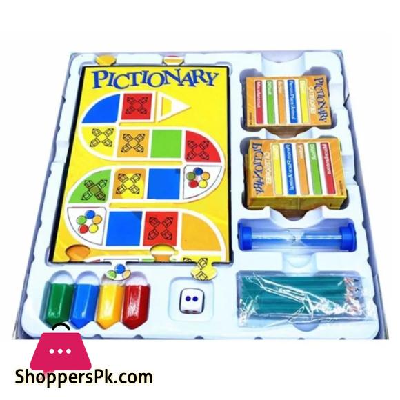 Pictionary Board Game for kids and adult model no 0125D Quick Sketches Hilarious Guess 2 level of Clues