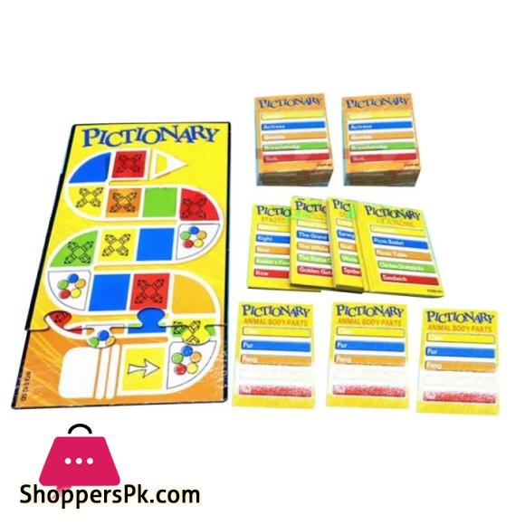 Pictionary Board Game for kids and adult model no 0125D Quick Sketches Hilarious Guess 2 level of Clues