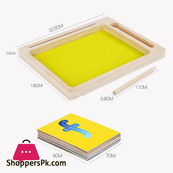 PinShang Kids Wooden Sand Tray With Wood Pen DIY Sand Writing Painting Set Early Educational Toys Gifts For Boys Girls