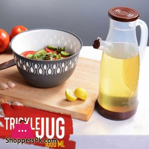 Plastic Oil Jug 1000 ML Liquid Container for Oil with Measuring Scale