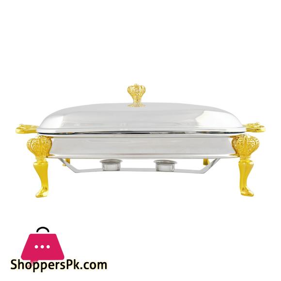 Rectangular Casserole Serving Glass Dish With Candle Stand/Rack - Buffet Food Warmer, 3 Liter, KC207SW