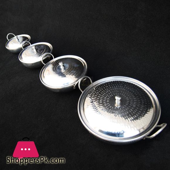Steel Karahi Stainless Steel Serving Karahi Set of Four Bundle Offer