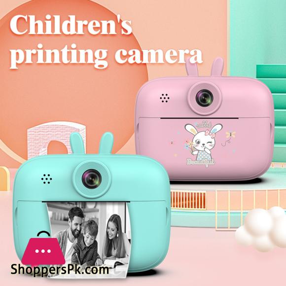 Thermal Photo Video Print Camera Front Back Dual Thermal inkless HD Photo Video Cartoon Mini Kids Camera Boy Girl Birthday Gift