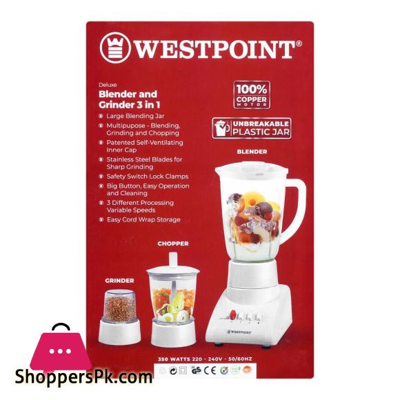 West Point Deluxe 3 In 1 Blender And Grinder 350W WF-312