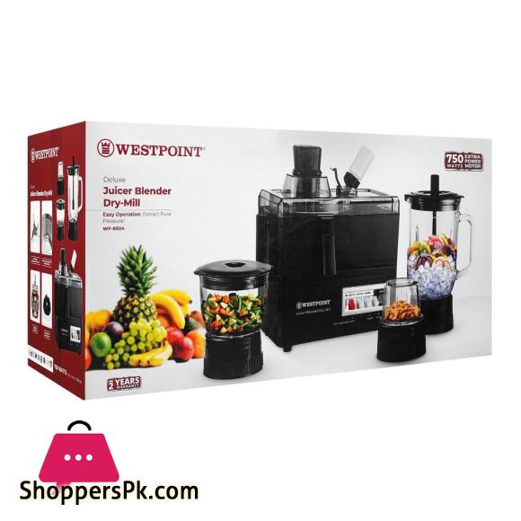 West Point Deluxe Juicer, Blender, Dry Mil, 750W, 220-240V, WF-8824