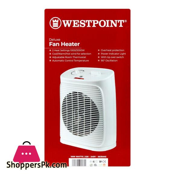 WestPoint Deluxe Fan Heater, 2000W, WF-5146
