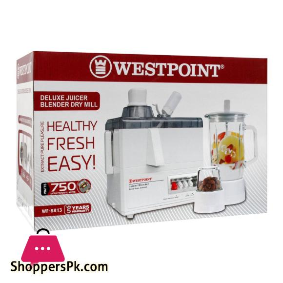WestPoint Deluxe Juicer Blender Dry Mil, 750, WF-8813