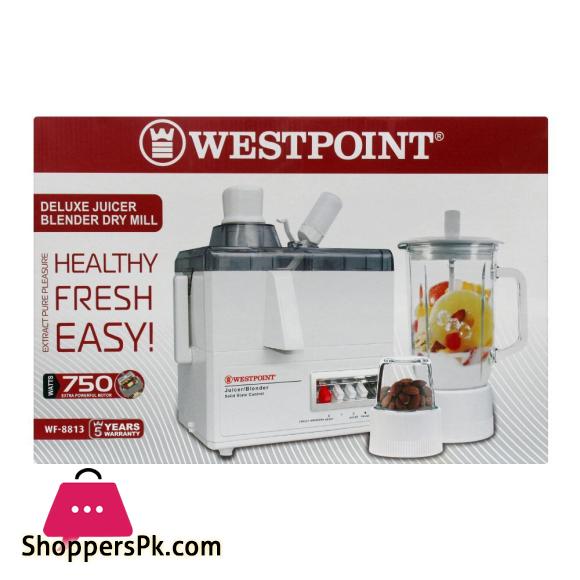 WestPoint Deluxe Juicer Blender Dry Mil, 750, WF-8813