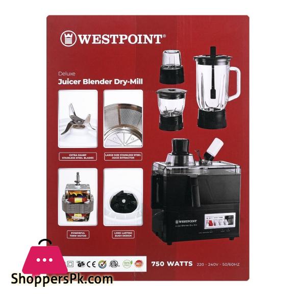 WestPoint Deluxe Juicer Blender Dry Mil, 750W WF-8824