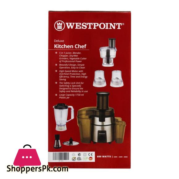 WestPoint Deluxe Kitchen Chef Food Processor, 600W, WF-1853