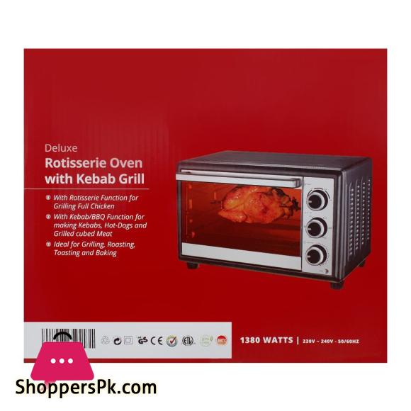 Westpoint Deluxe Rotisserie Oven With Kebab Grill, Toaster 24Ltr (WF-2310) 1380W