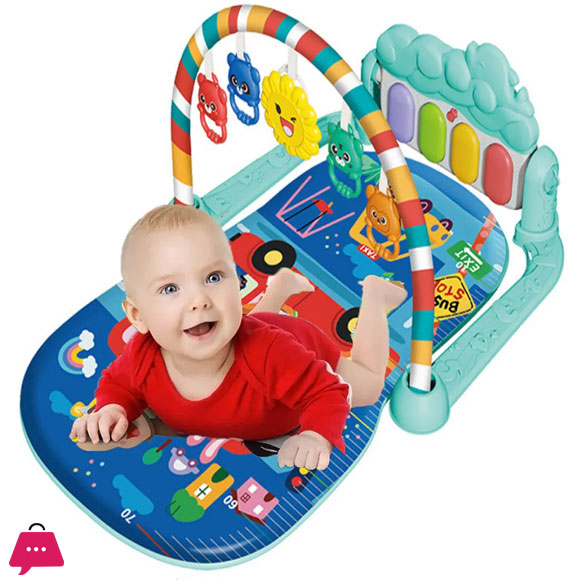 Baby Gym Puzzle Mat Educational Rack Baby Toys Music Play Mat with Piano