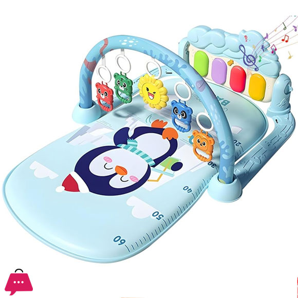 Baby Gym Puzzle Mat Educational Rack Baby Toys Music Play Mat with Piano