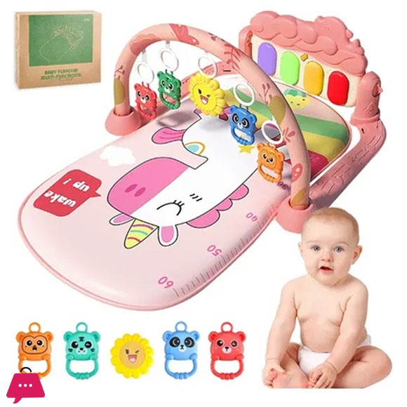 Baby Gym Puzzle Mat Educational Rack Baby Toys Music Play Mat with Piano