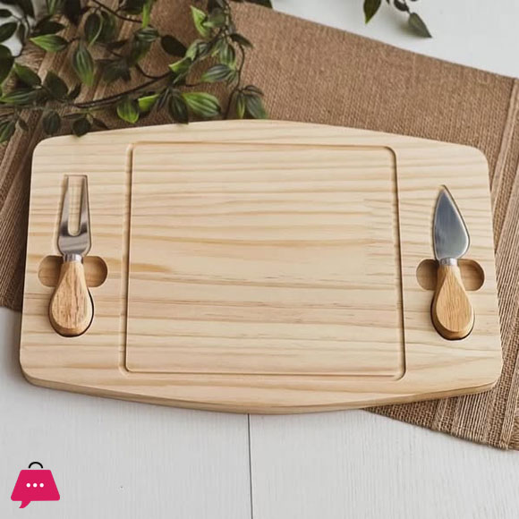 Bamboo Cheese & Pizza Board Serving Platter