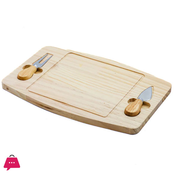 Bamboo Cheese & Pizza Board Serving Platter