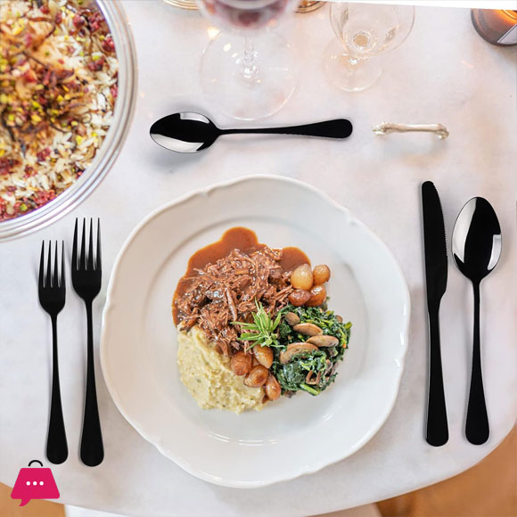Black Stainless Steel Cutlery Tableware