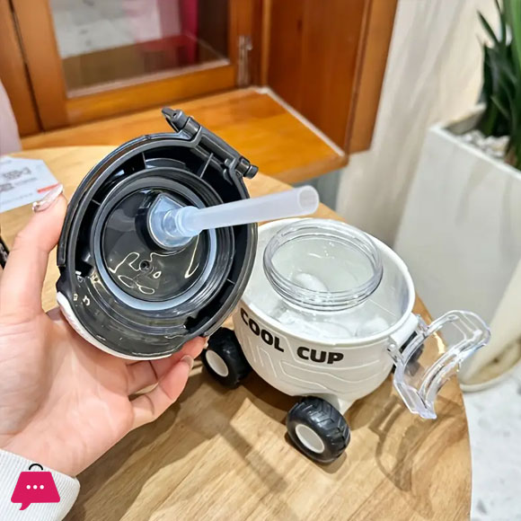 Cool Cartoon Mars for RoveR Water Cup with Straw - Portable Durable Polycarbonate Plastic Fun Design