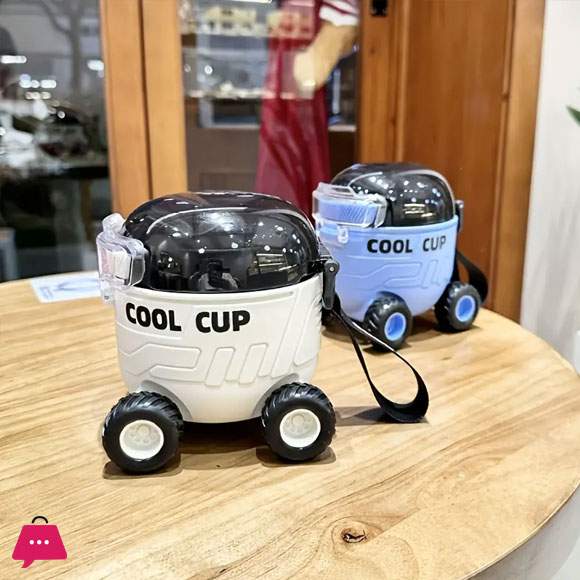 Cool Cartoon Mars for RoveR Water Cup with Straw - Portable Durable Polycarbonate Plastic Fun Design