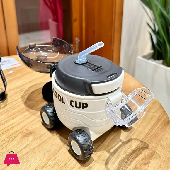 Cool Cartoon Mars for RoveR Water Cup with Straw - Portable Durable Polycarbonate Plastic Fun Design