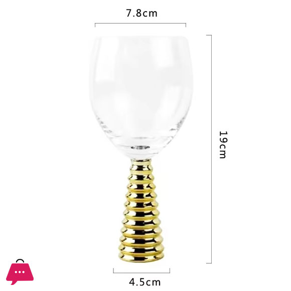 Creative Electroplating Golden Glass Cocktail Glass Golden Base High-End Glass - Pack of 6