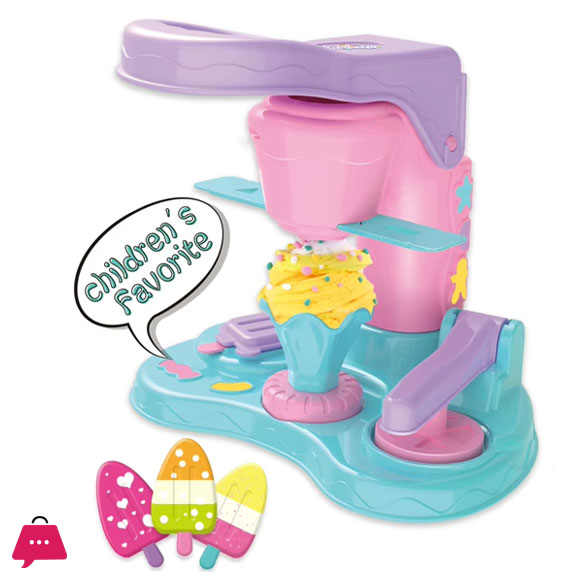 DIY Kitchen Creation Set Toys Play Dough Ice Cream Maker with Molds