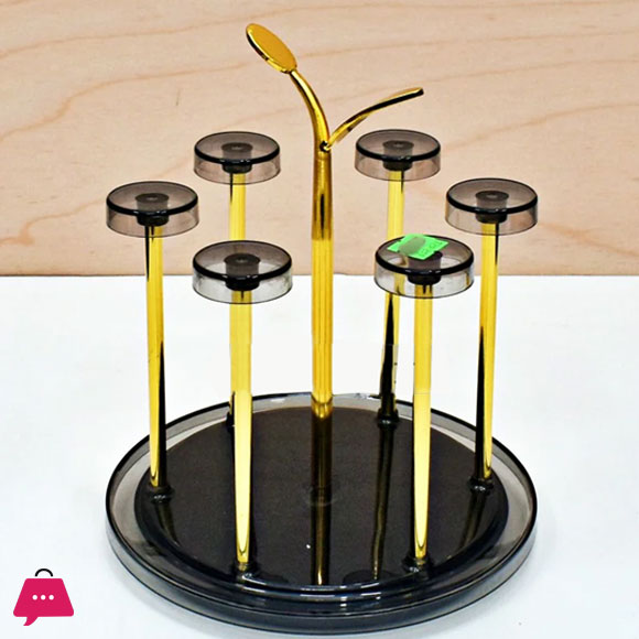 Durable Rust Free Scratch Free Rotating 6 pcs Glass Tumbler Holder