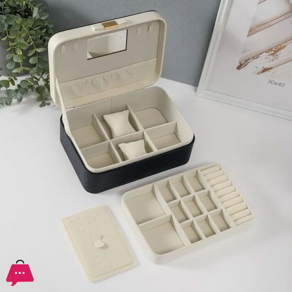 Faux Leather Wood Jewelry Box 1 Pcs