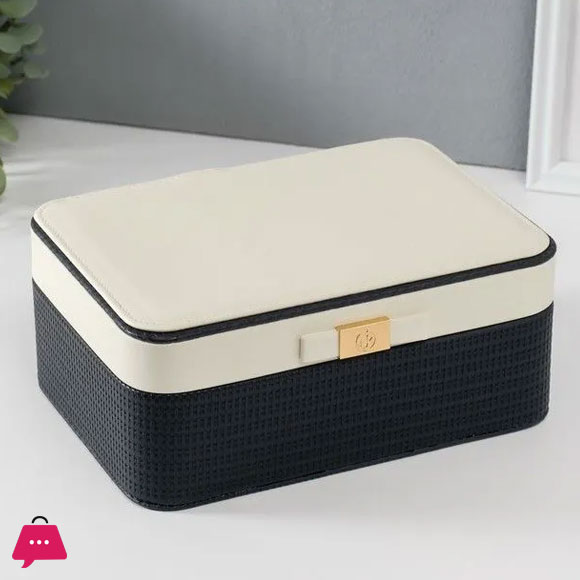 Faux Leather Wood Jewelry Box 1 Pcs