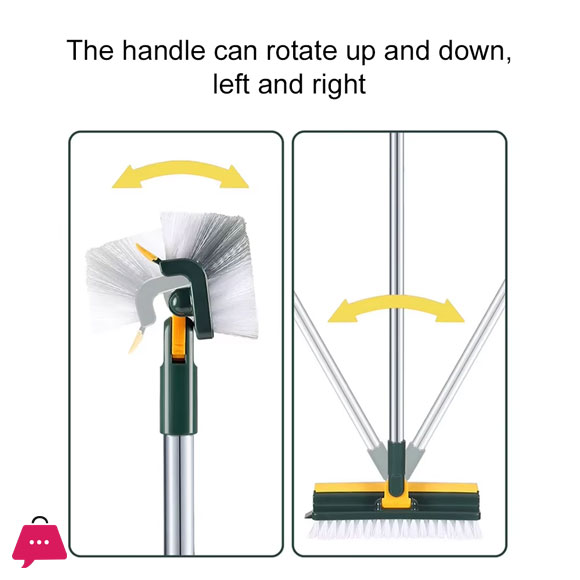 Floor Scrub Brush 3 in 1 Long Handle Removable Adjustable Wiper Broom